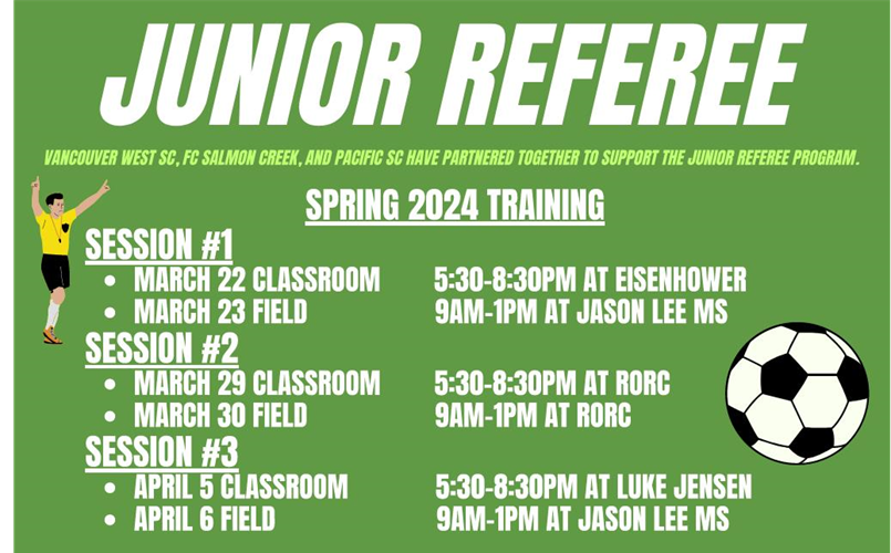 Junior Referee Spring Clinics
